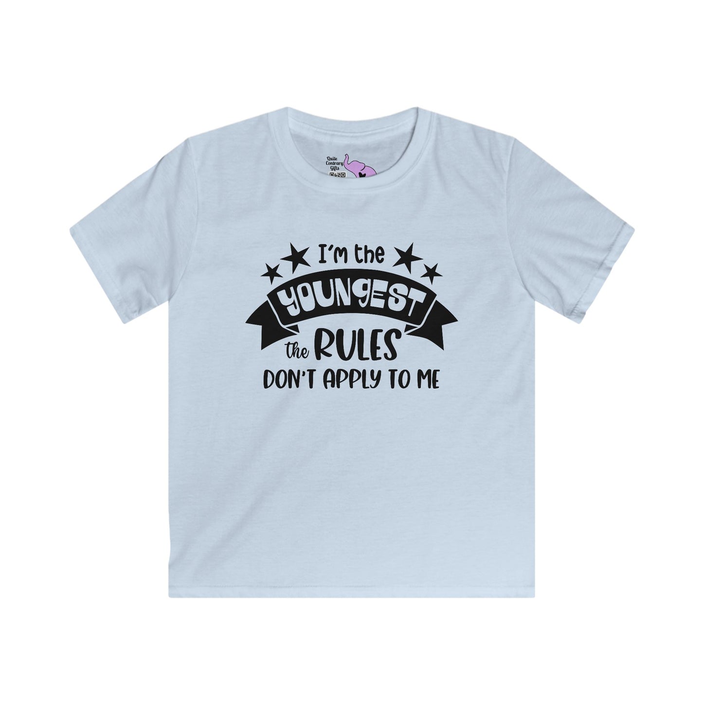 I'm The Youngest The Rules Don't Apply To Me Youth Softstyle Tee