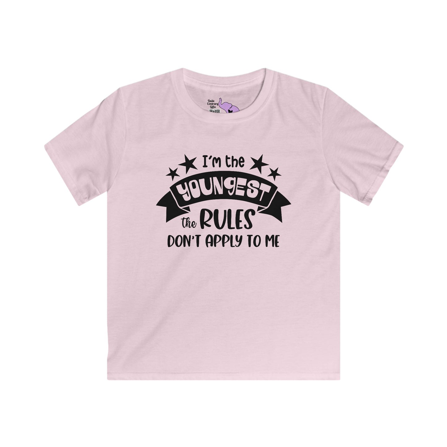 I'm The Youngest The Rules Don't Apply To Me Youth Softstyle Tee