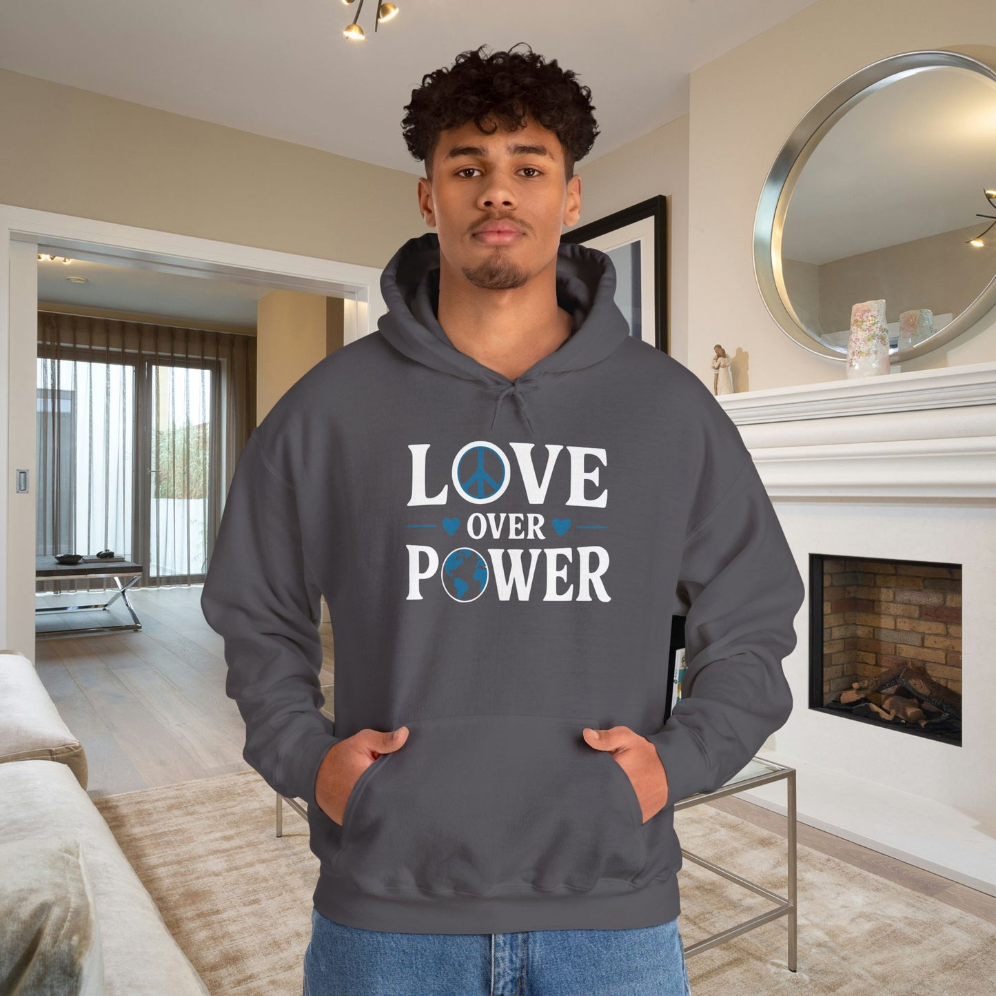 ""When the Power of Love Overcomes the Love of Power, the World Will Know Peace Heavy Blend™ Hooded Sweatshirt