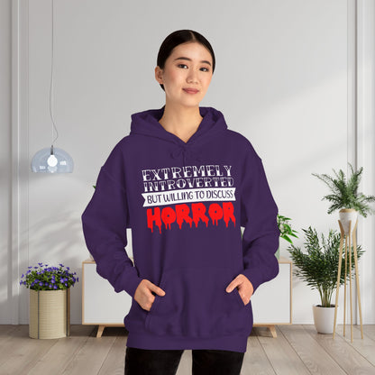 Extremely Introverted But Willing To Discuss Horror Heavy Blend™ Hooded Sweatshirt