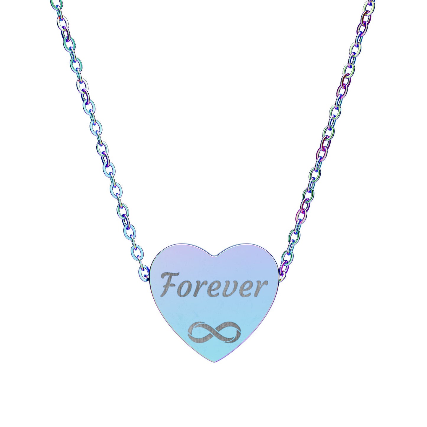 Interwoven Infinity Personalized Engraved Heart Necklace