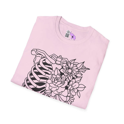 Floral Ribcage Adult T-shirt