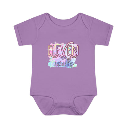 Pastel Wild One Milestone Baby Bodysuit-Eleven Months