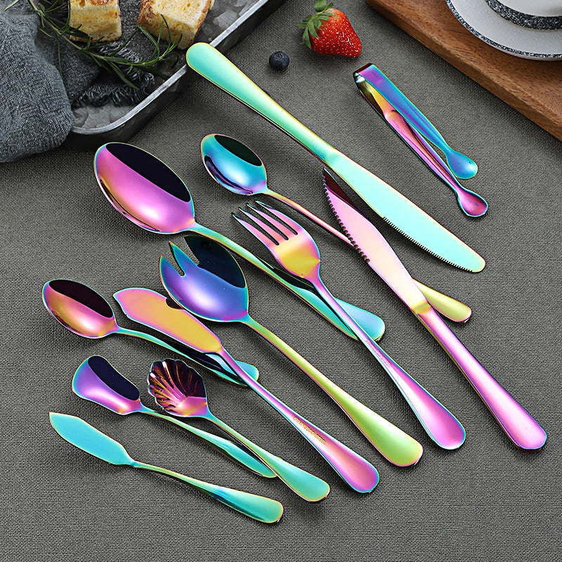 Iridescent Stainless Steel Tableware Set