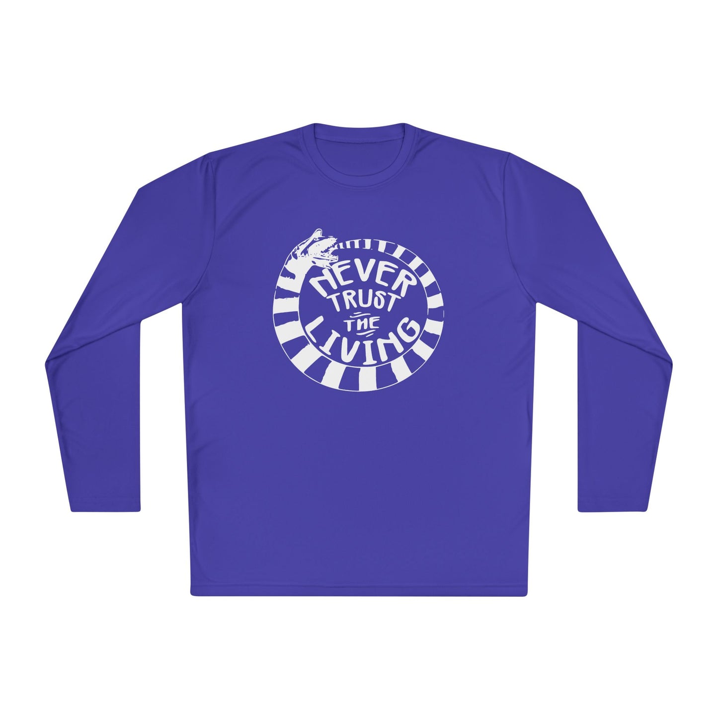 Never Trust The Living Beetlejuice Adult Long Sleeve Tee