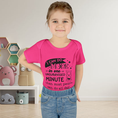 I Can Do More In One Unsupervixed Minute... Infant Baby Rib Bodysuit