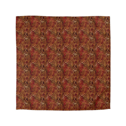 Crimson Palm Veil Duvet Bedding Set