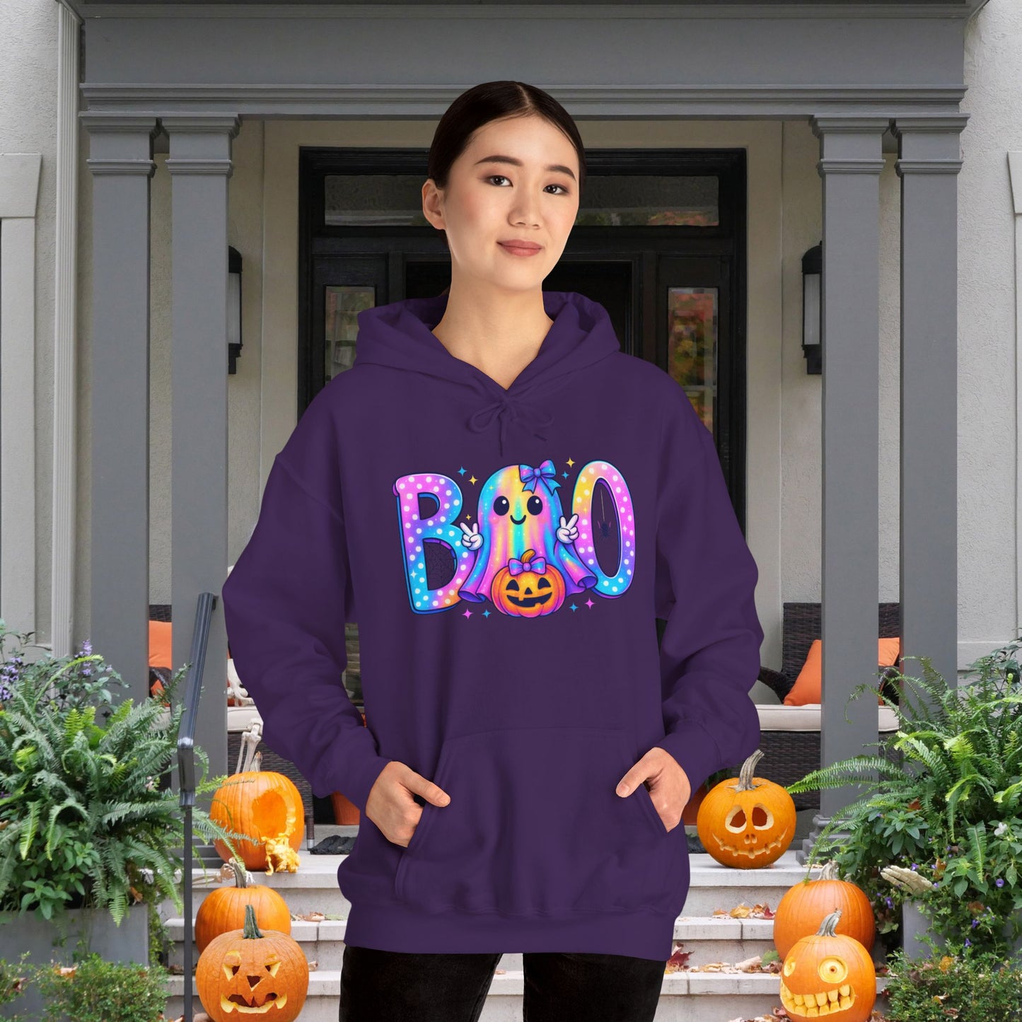 Pastel Boo Heavy Blend™ Hooded Sweatshirt