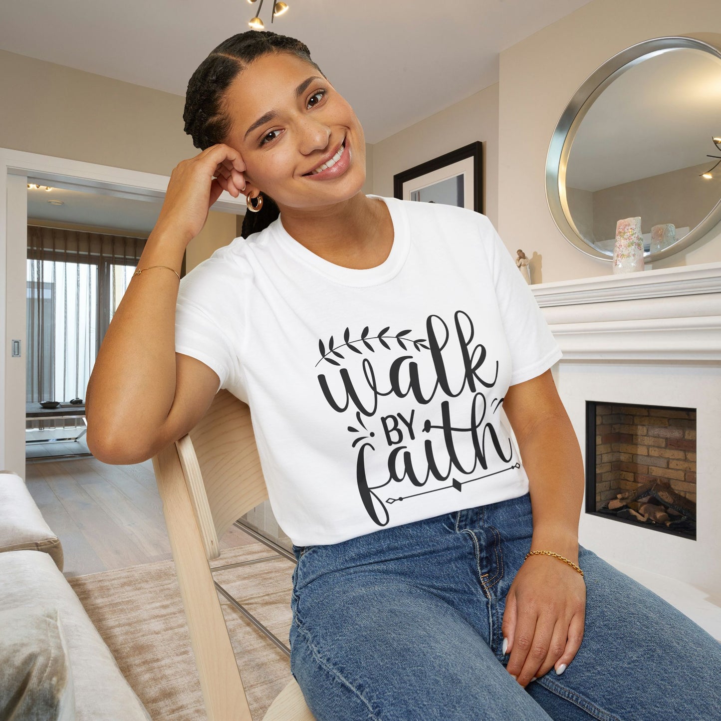 Walk By Faith (2) Adult T-shirt