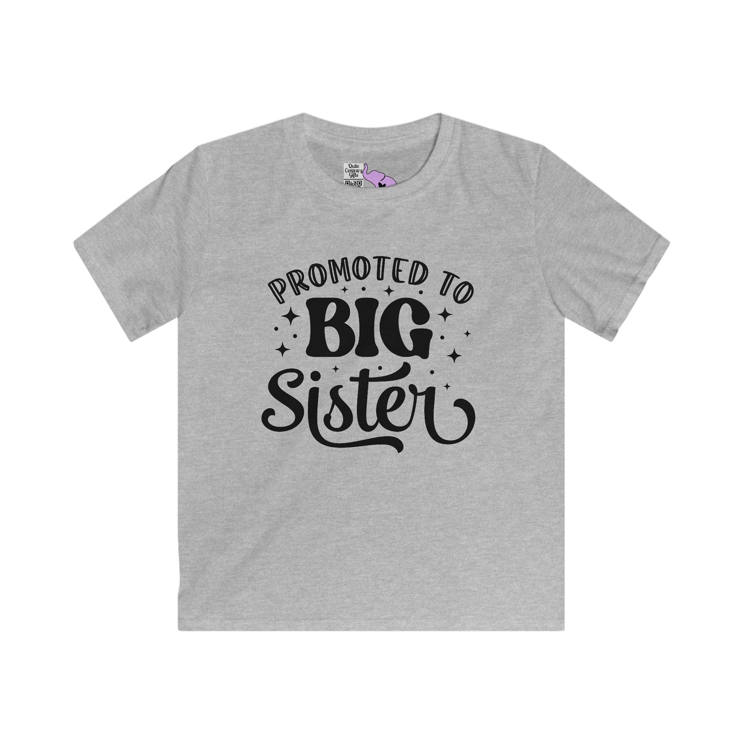 Promoted to Big Sister (Script) Youth Softstyle Tee