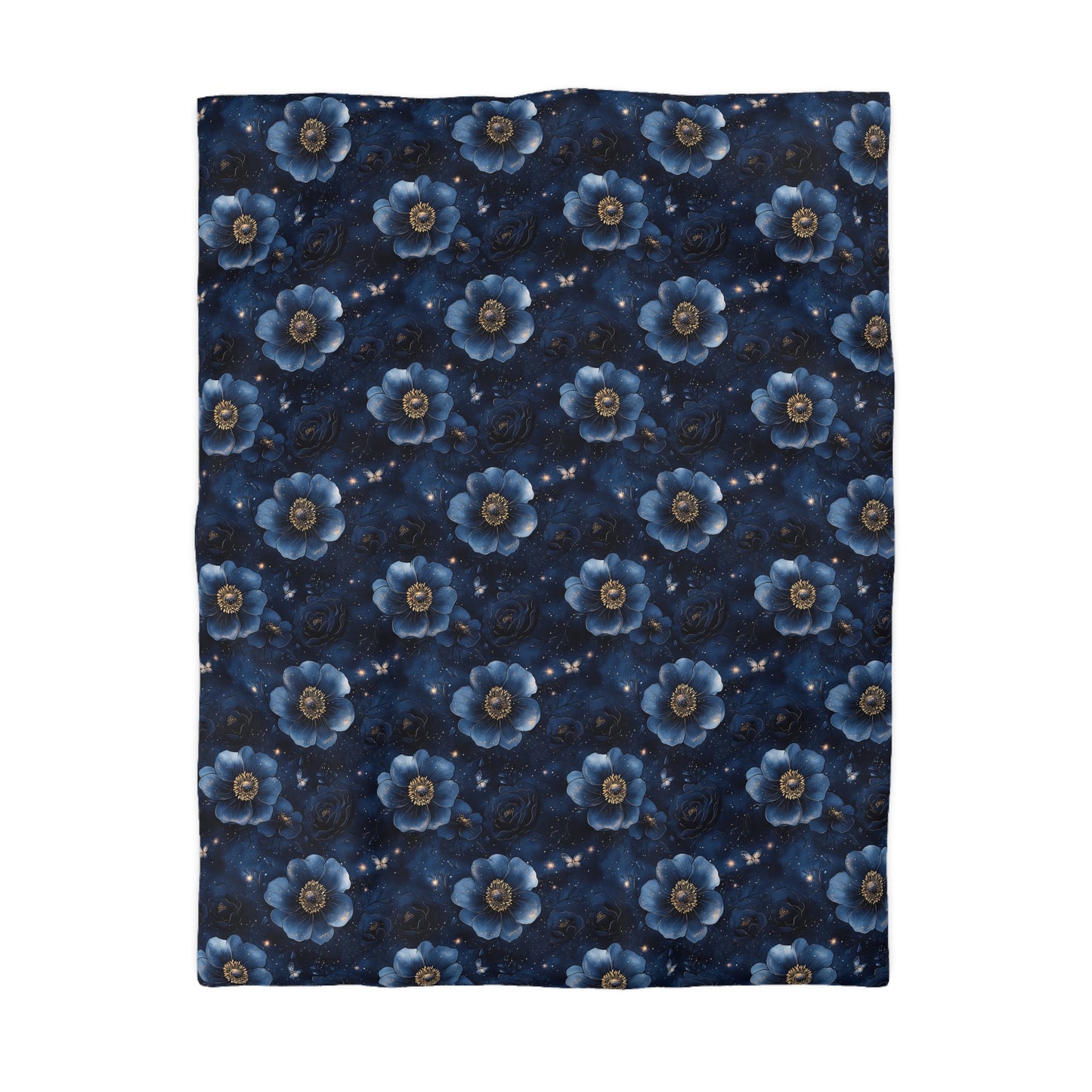 Midnight Sky Blossoms Duvet Bedding Set