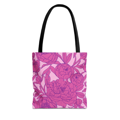 Blush Peony Garden Canvas Tote Bag