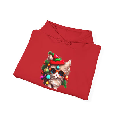 Christmas Tree Kitten Heavy Blend™ Hooded Sweatshirt