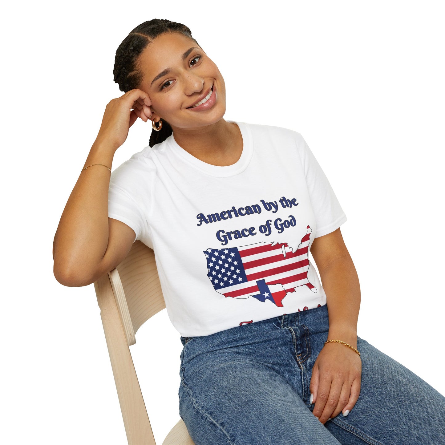 American by the Grace of God Texan by Luck T-shirt