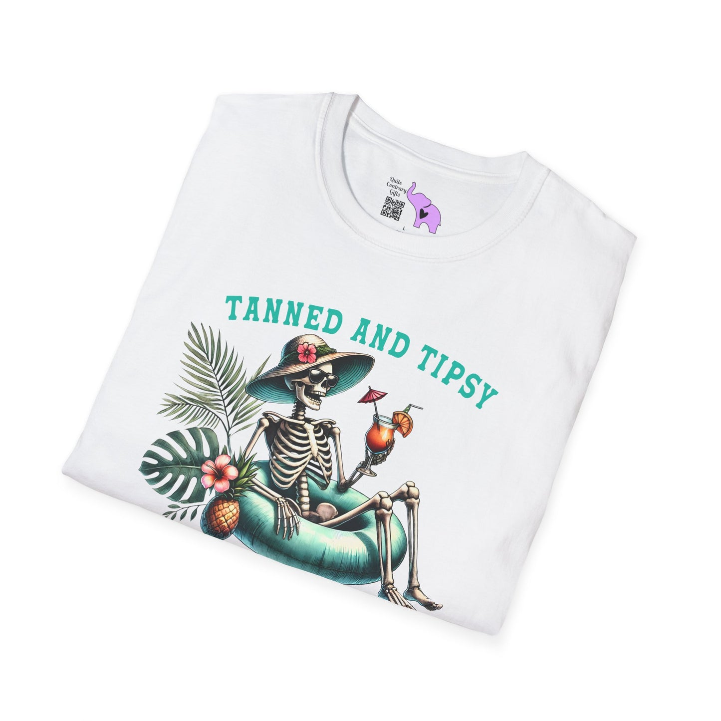 Tanned & Tipsy Skeleton Adult T-shirt