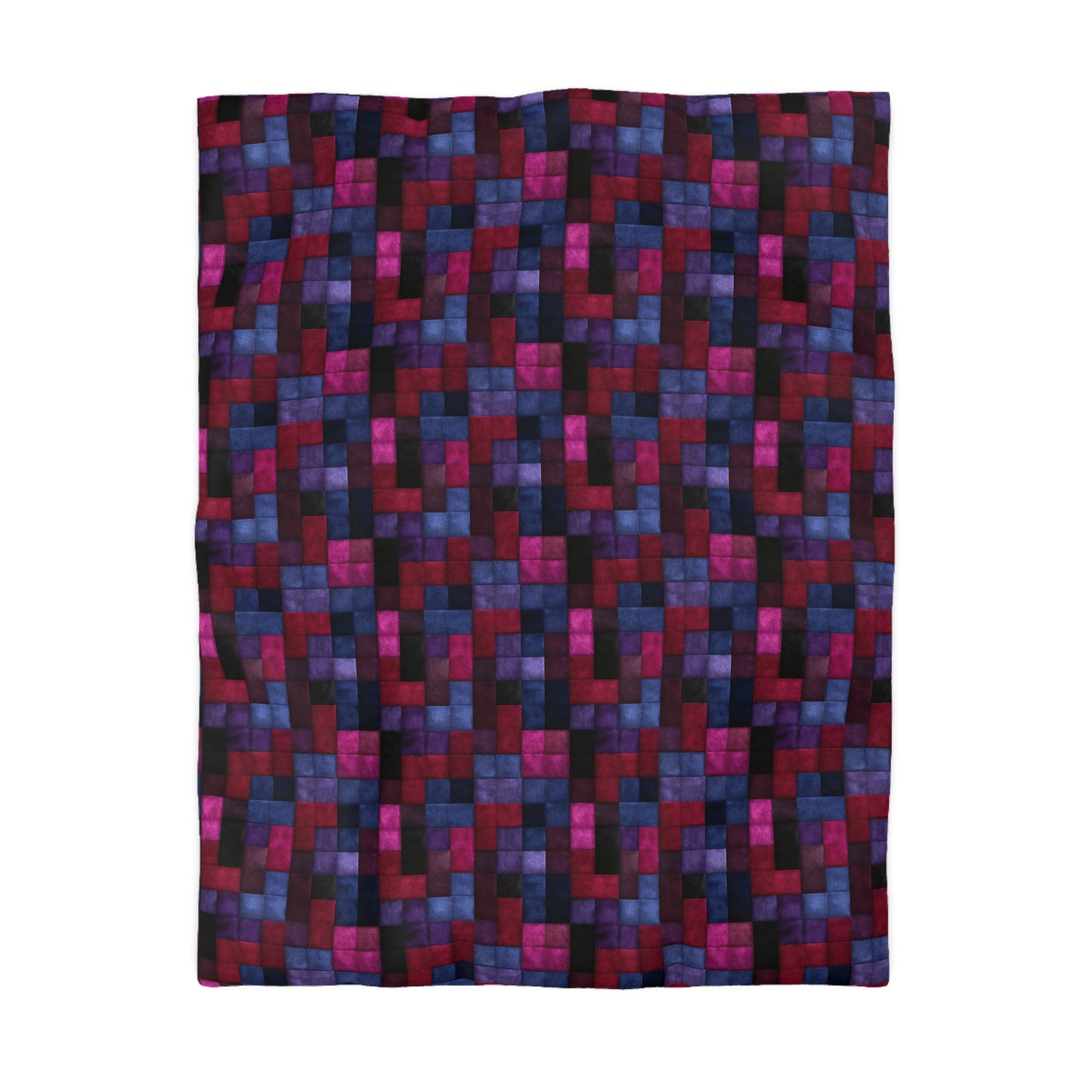 Velvet Mosaic Print Microfiber Duvet Cover