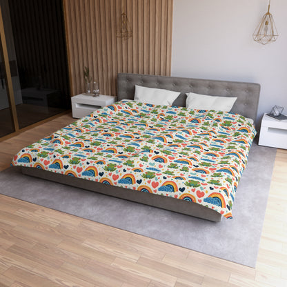 Ribbit Rainbows Microfiber Duvet Cover