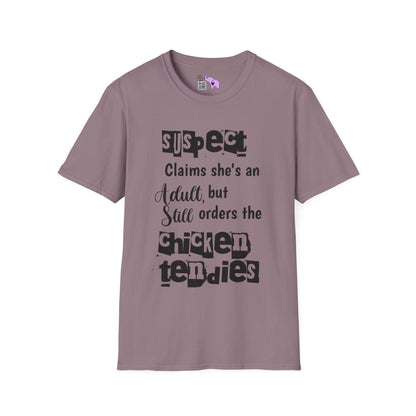 Suspect Claims She's An Adult But Still Orders The Chicken Tendies Adult T-shirt