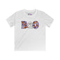 Cute Floral Boo w/Ghost Kids Softstyle Tee