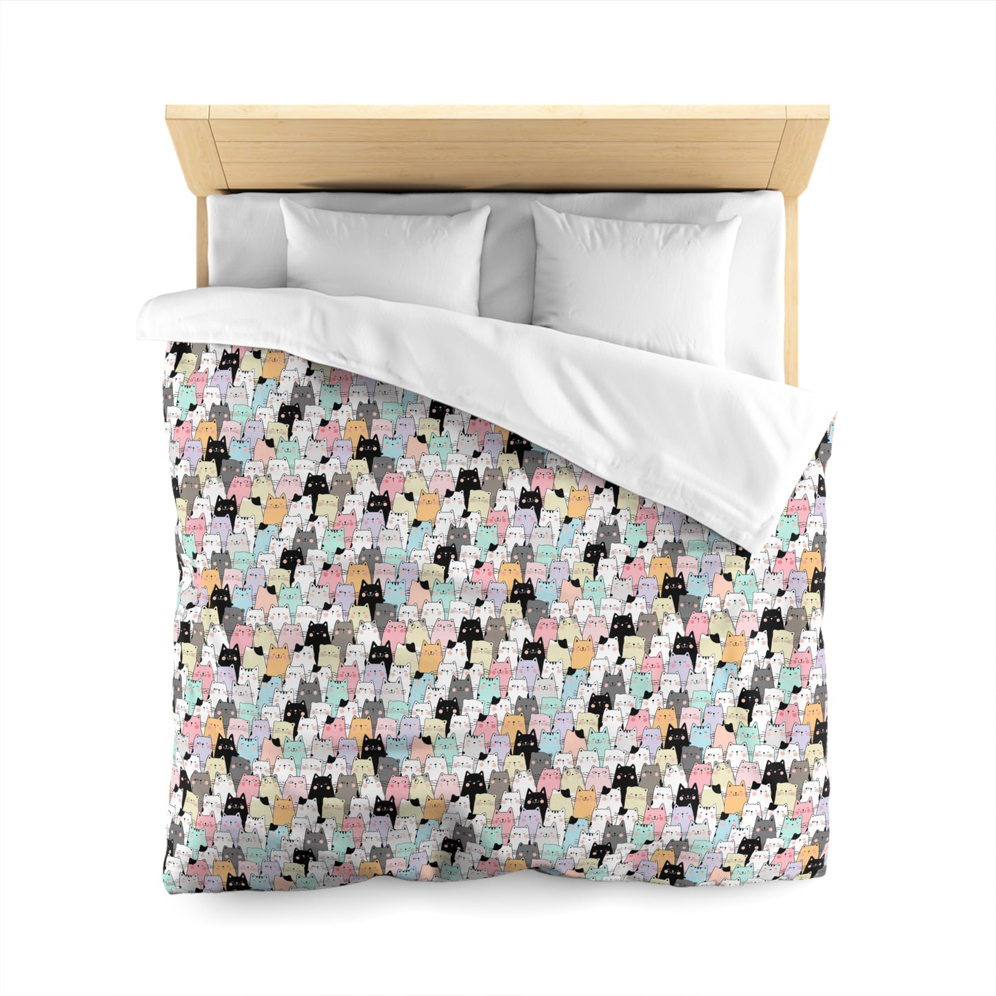 Cartoon Cats Microfiber Duvet Cover