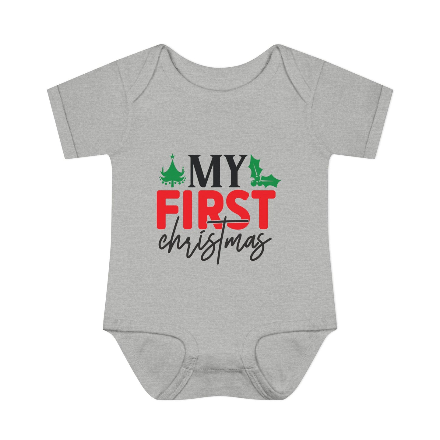 My First Christmas Infant Baby Rib Bodysuit