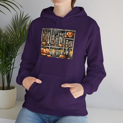 Spooky Book Shelf Heavy Blend™ Hooded Sweatshirt