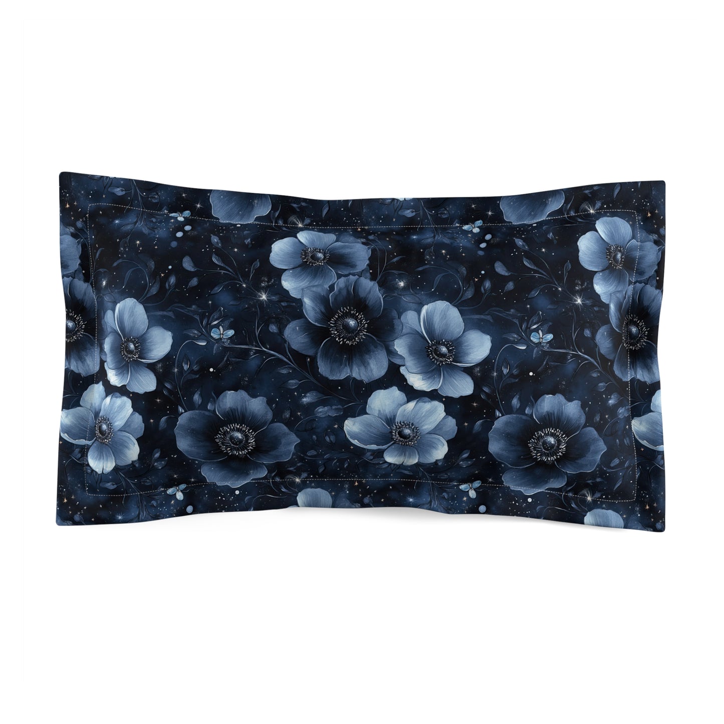 Midnight Blossoms Microfiber Pillow Sham