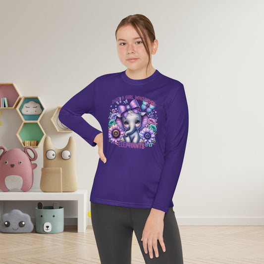 Just A Girl Who Loves Elephants Youth Long Sleeve Tee