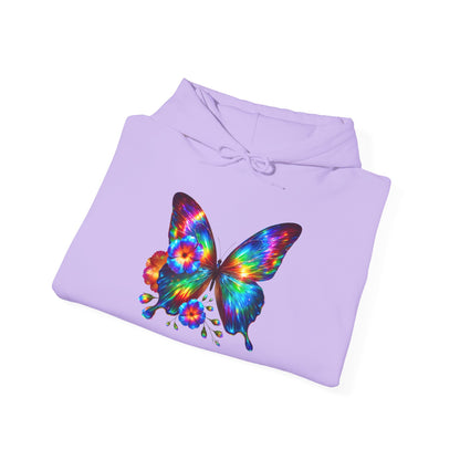 Floral Butterfly Heavy Blend™ Hooded Sweatshirt