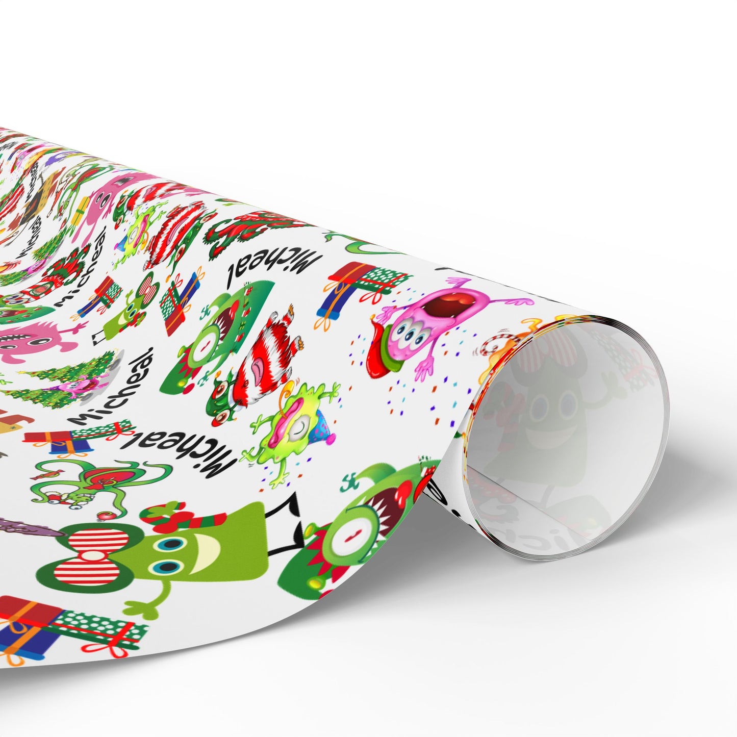 Christmas Monster Custom Name Wrapping Paper (Micheal)