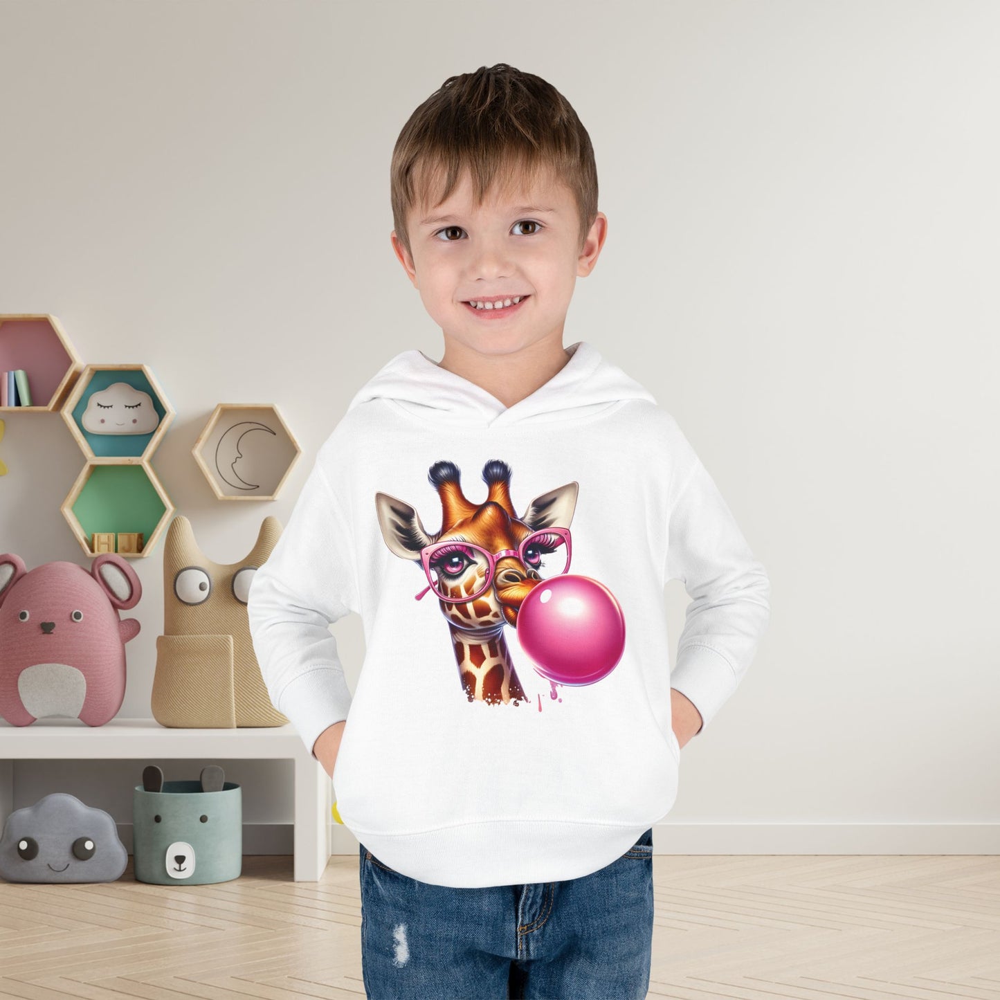 Girraffe Blowing Bubble Toddler Hoodie