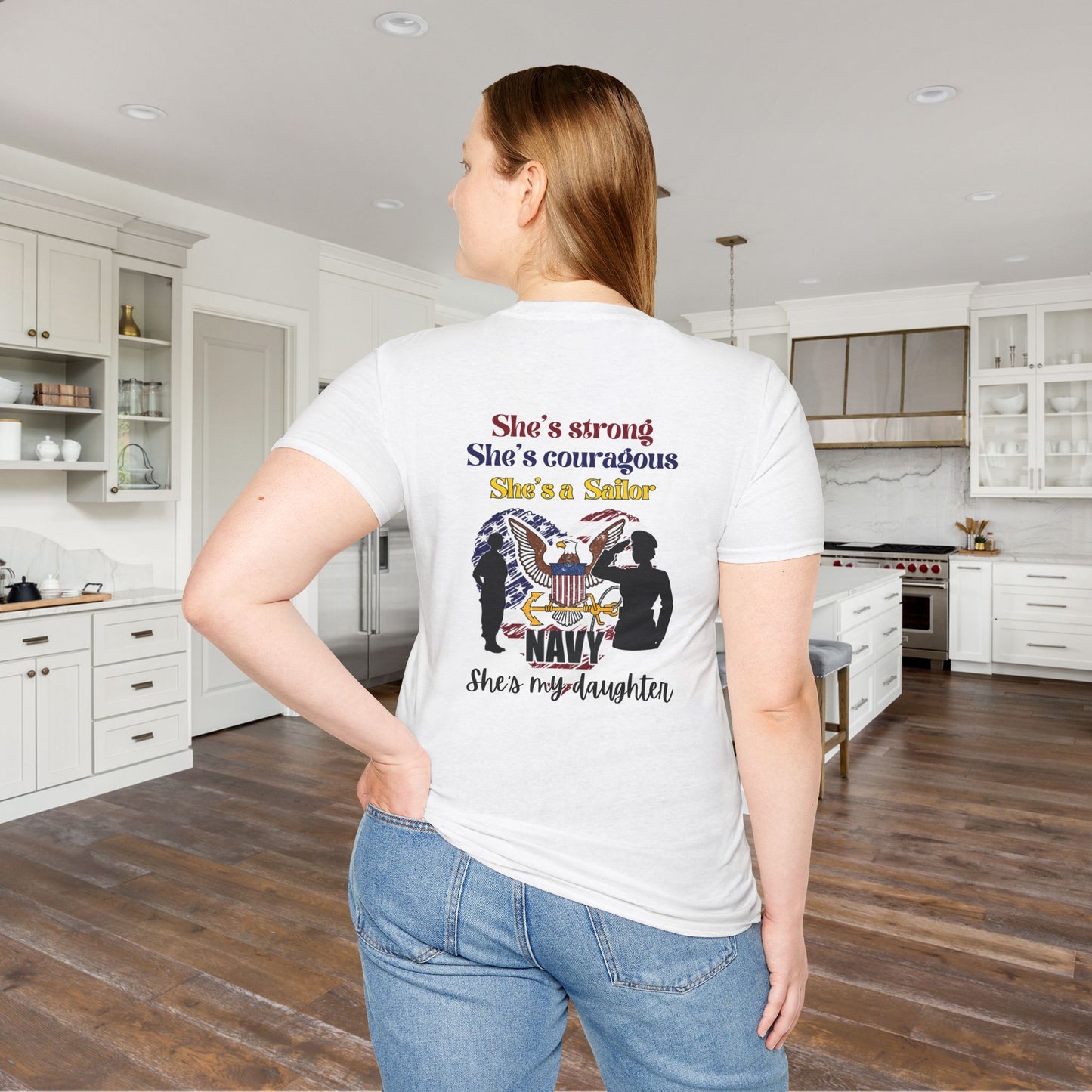 Proud Mom of Sailor US Navy Daughter Adult T-shirt