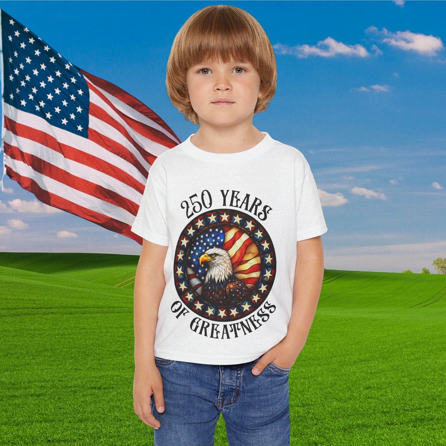 250 Years of Greatness (Stained Glass Eagle) Heavy Cotton™ Toddler T-shirt