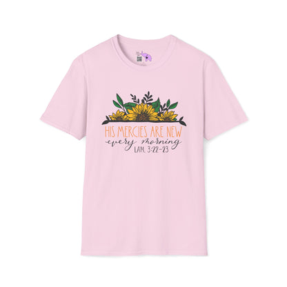 His Mercies Are New Every Morning Lam. 3:22-23 Adult T-shirt