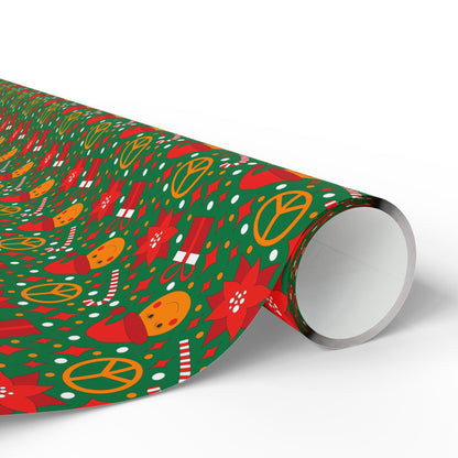 Smiley Face/Santa Hat/Poinsettia Christmas Wrapping Paper