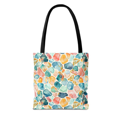 Ocean Pebble Drift Canvas Tote Bag