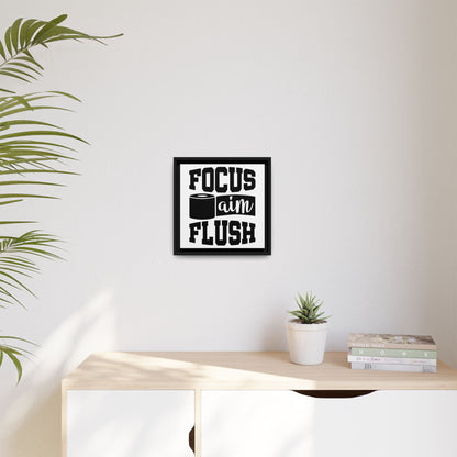 Focus Aim Flush Framed Canvas Bathroom Art