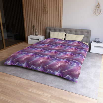 Blush Orchid Sheer & Lace Microfiber Duvet Cover