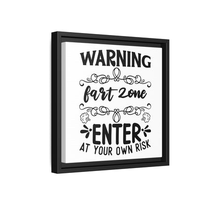 Warning Fart Zone Enter At Your Own Risk Framed Canvas Bathroom Art