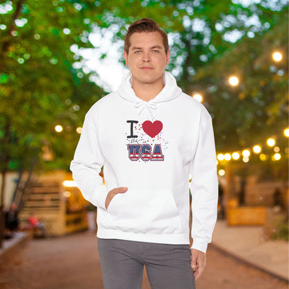 I Love The USA Heavy Blend™ Hooded Sweatshirt