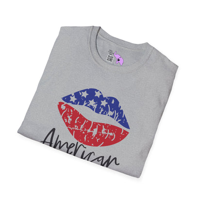 American Mama (Grunge Lips) Adult T-shirt