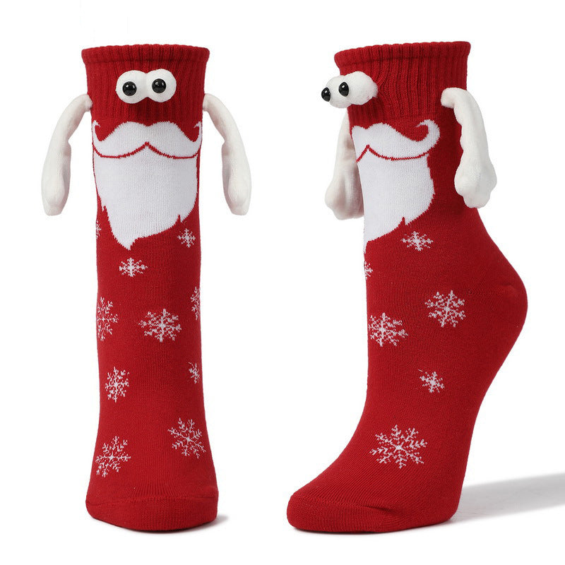 Magnetic Hand-Holding Christmas Socks