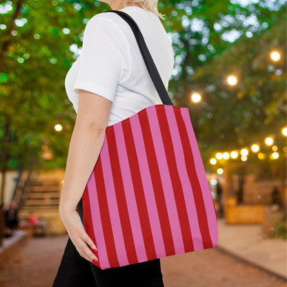 Be Mine Stripes Canvas Tote Bag