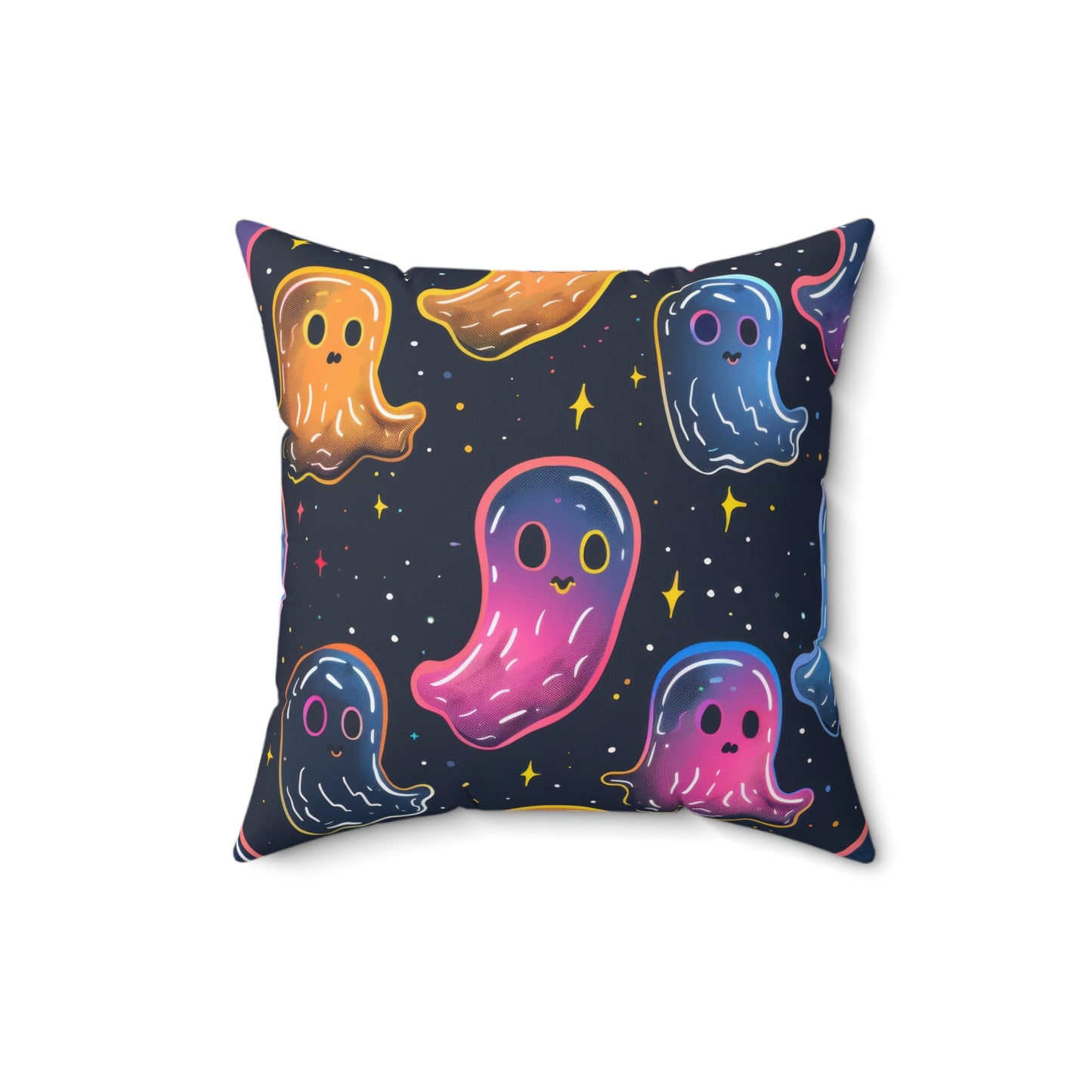 Neon Haunters Throw Pillow