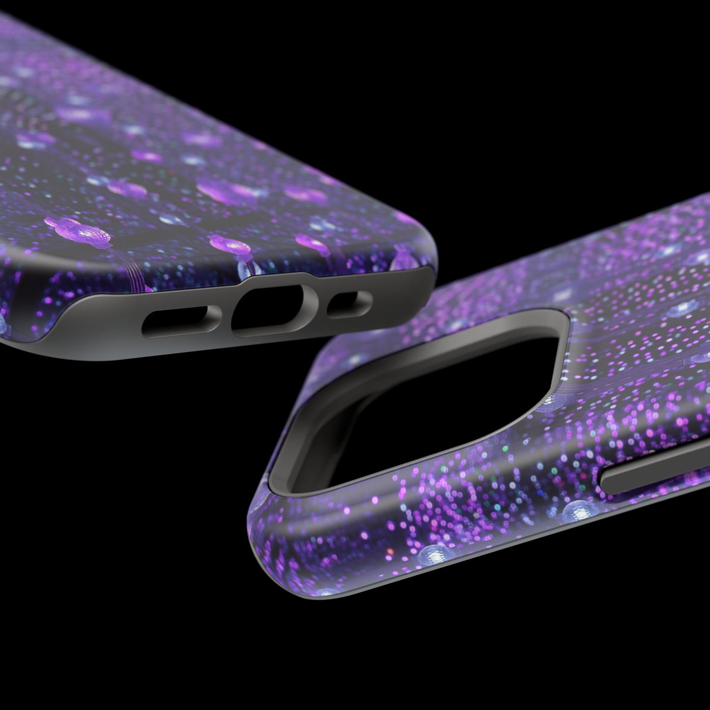 Purple Raindrops MagSafe® Compatible Tough Case for iPhone