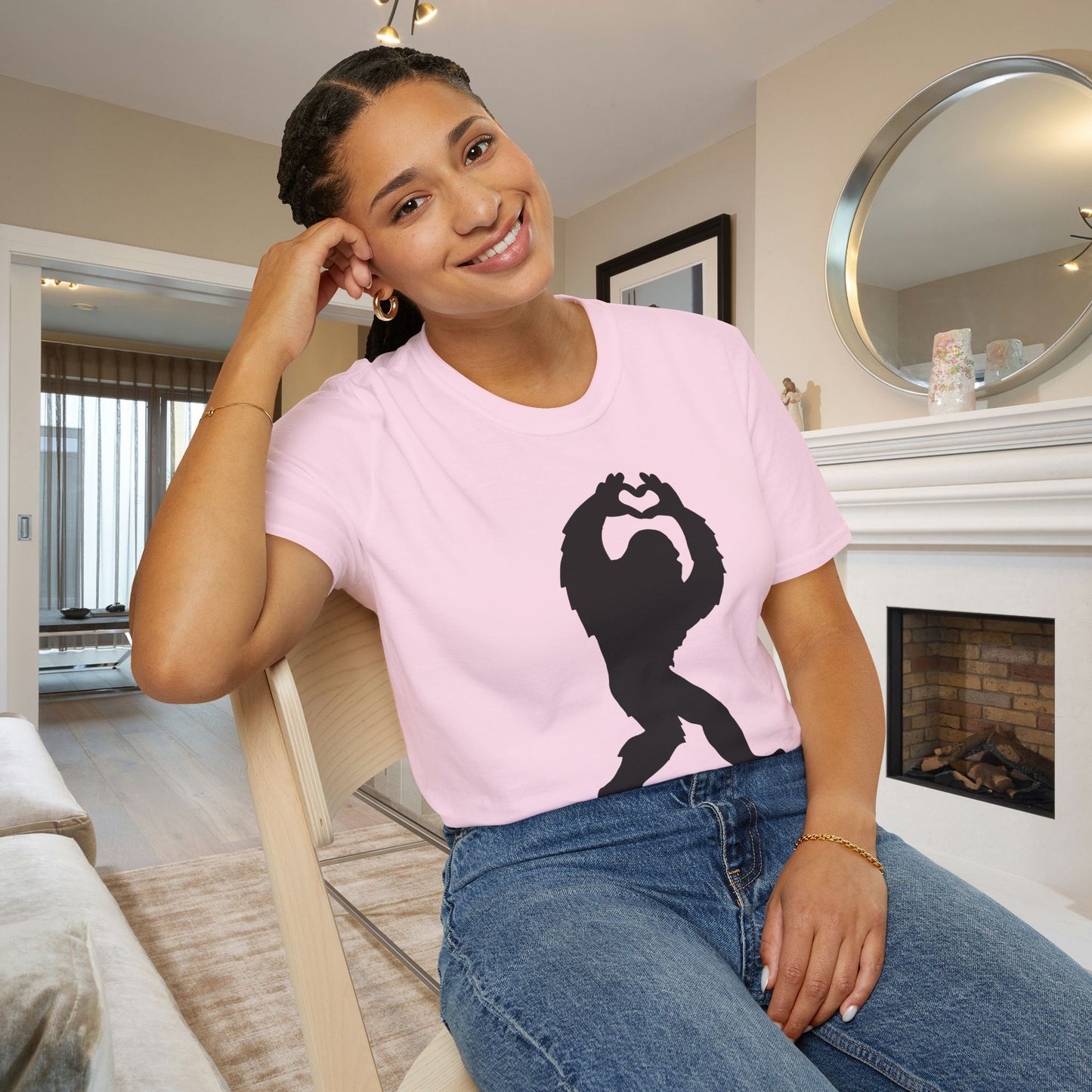 Bigfoot Loves You Adult T-shirt