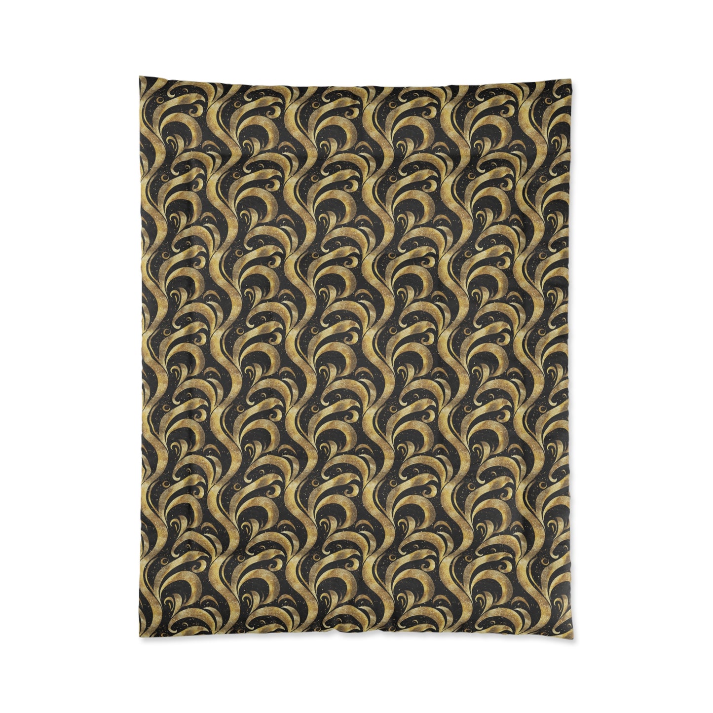 Black & Gold Luxe Swirl Comforter