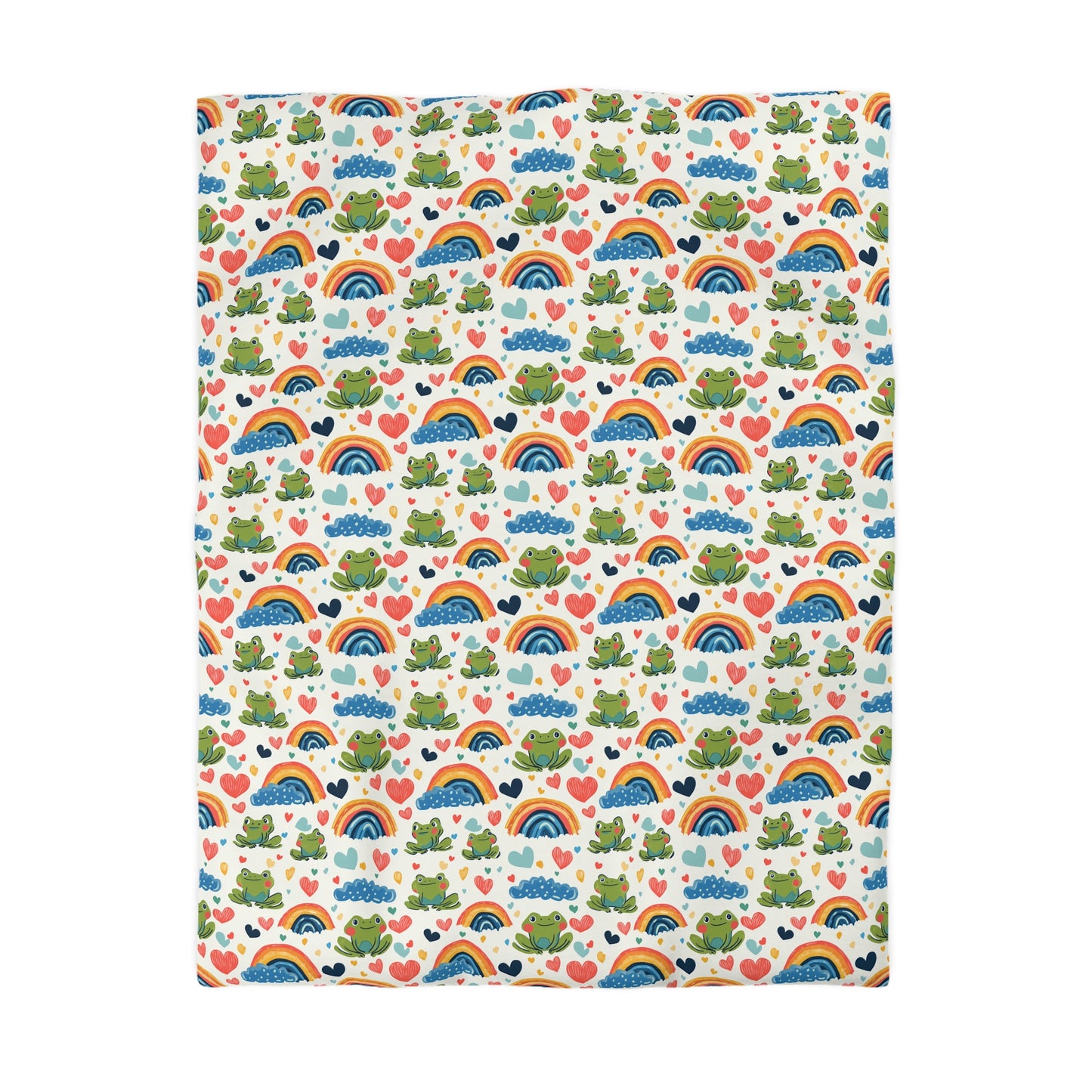 Ribbit Rainbows Microfiber Duvet Cover