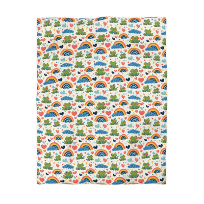 Ribbit Rainbows Microfiber Duvet Cover
