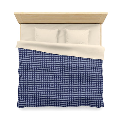 Diamond Bloom-Navy & Periwinkle Microfiber Duvet Cover